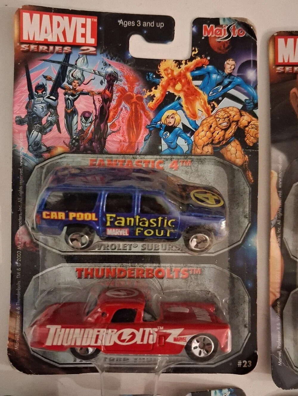 Maisto Marvel Die-Cast Series 2 Car Collection - Four 2 Car Sets - 2003